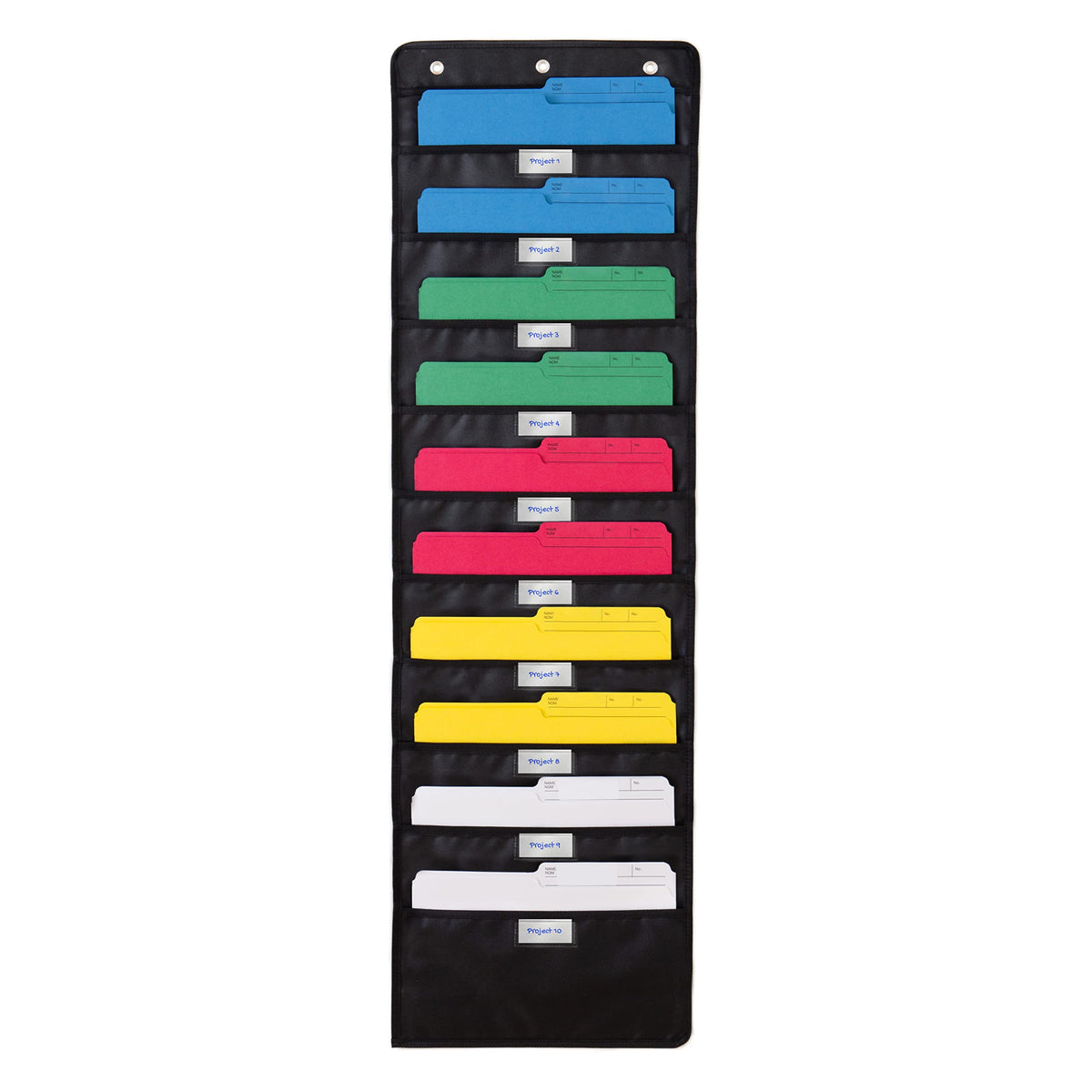 Walldeca Hanging File Organizer | Letter-Sized, Storage Pocket Chart For Office And School, Wall Mount Hanging File Holder (10 P