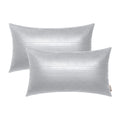 BRAWARM Silver Leather Throw Pillows 12 X 20 Inches, Snake Leather Pillow Covers Pack of 2, Faux Leather Decorative Lumbar Pillo