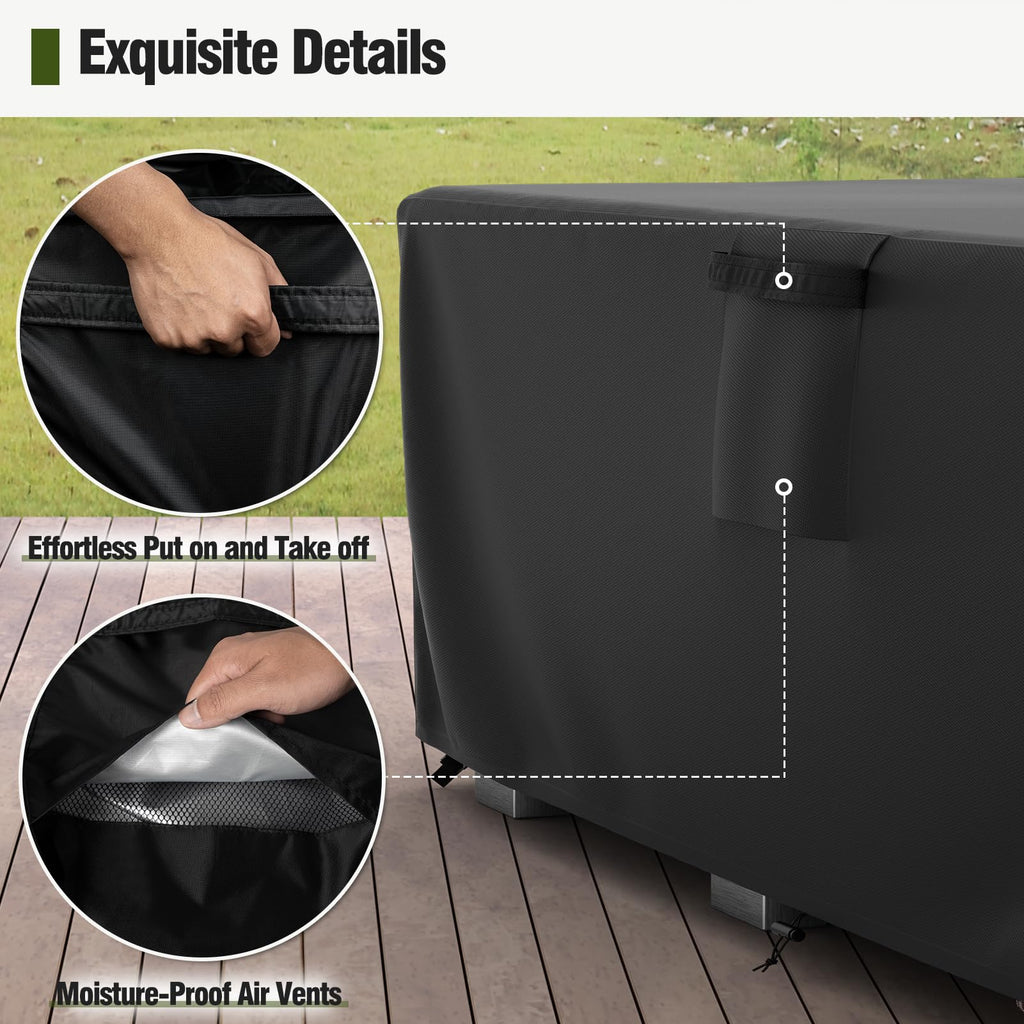 Mr. Cover Patio Furniture Covers Waterproof, Outdoor Furniture Cover Fits Up To 88L X 62W X 28H Inches, Rectangular Table And Chair Set Covers Rip-Resistant Material With Windproof Buckles