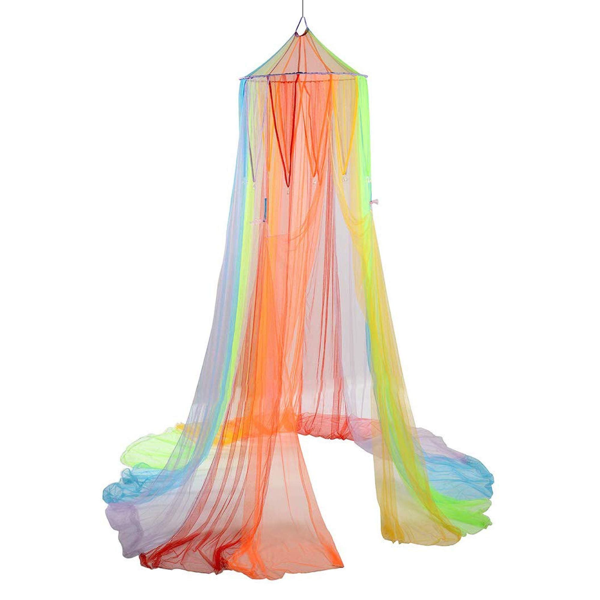 Constructive Playthings Rainbow Retreat Kids Canopy,Decorative, Fun Space Hanging Bed Canopy For Bedrooms, Optimize Classroom Sp
