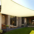 LOVE STORY 6.5/8/10/12/16/18/20 FT Rectangle Butter Cream Sun Shade Sail Canopy UV Block Sail Shade for Outdoor Patio Garden Bac