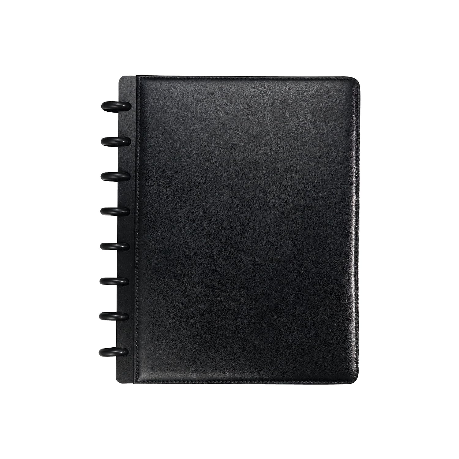 Staples? Arc Customizable Leather Notebook System, Black, 6-3/4' X 8-3/4