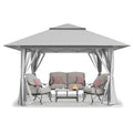 CROWN SHADES 11X11 Outdoor Pop Up Gazebo Base 10X10 Patio Gazebos Patented Center Lock Quick Setup Newly Designed Storage Bag In