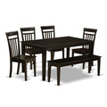 6 Piece Kitchen Table Set Contains a Rectangle Dining Table and 4 Dining Chairs with a Bench