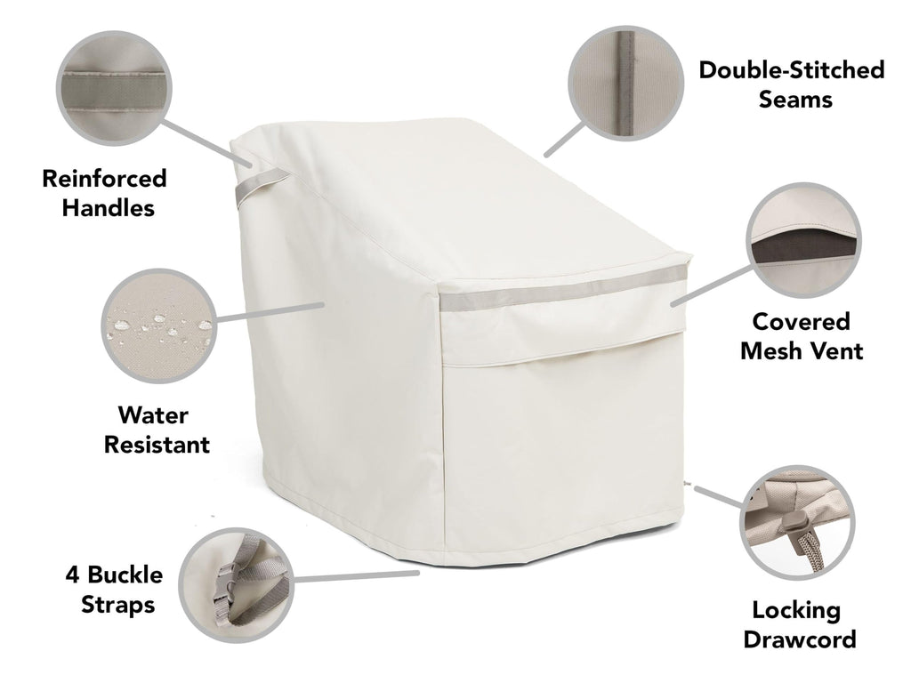 Covermates Outdoor Chair Cover - Premium Polyester, Weather Resistant, Drawcord Hem, Seating And Chair Covers, 26W X 34D X 35H, Stone