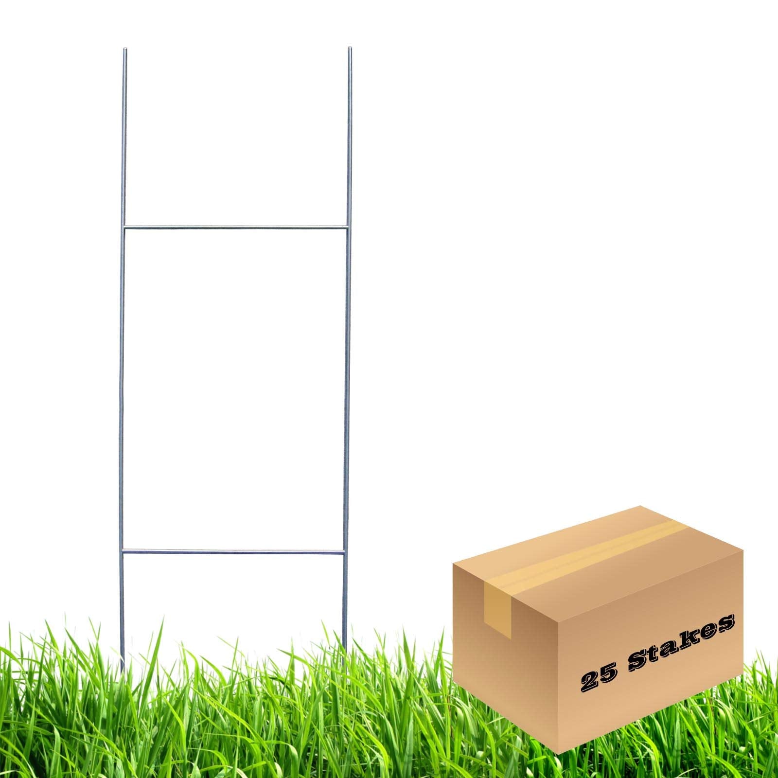 Mtb H Frame Wire Stakes 30 X10-Inch (Pkg Of 25) 9Ga Metal -Yard Sign Stakes For Advertising Board,Yard Stakes For Signs,Lawn Sig
