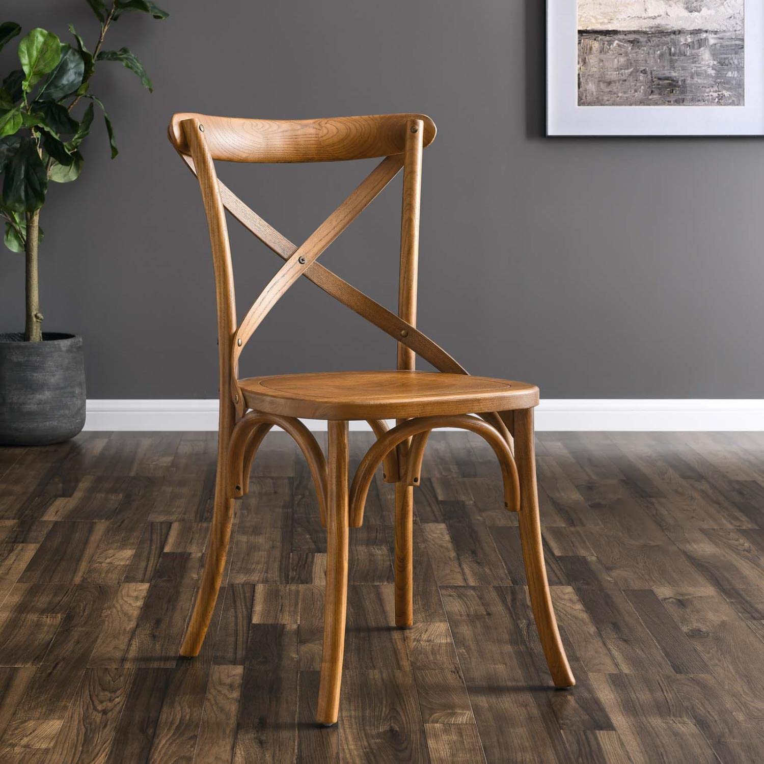 Modway Gear Dining Side Chair In Walnut