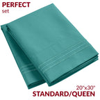 Mellanni Pillow Cases Standard Size Set Of 2 - Pillow Covers - Pillow Protector - Hotel Luxury Bedding Sheets & Pillowcases - Envelope Closure (Set Of 2 Standard/Queen Size 20' X 30', Teal)