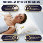Royal Therapy 4-Pack Queen Memory Foam Pillow, Adjustable Shredded Pillow For Neck & Shoulder Pain Relief, Support For Back, Sto