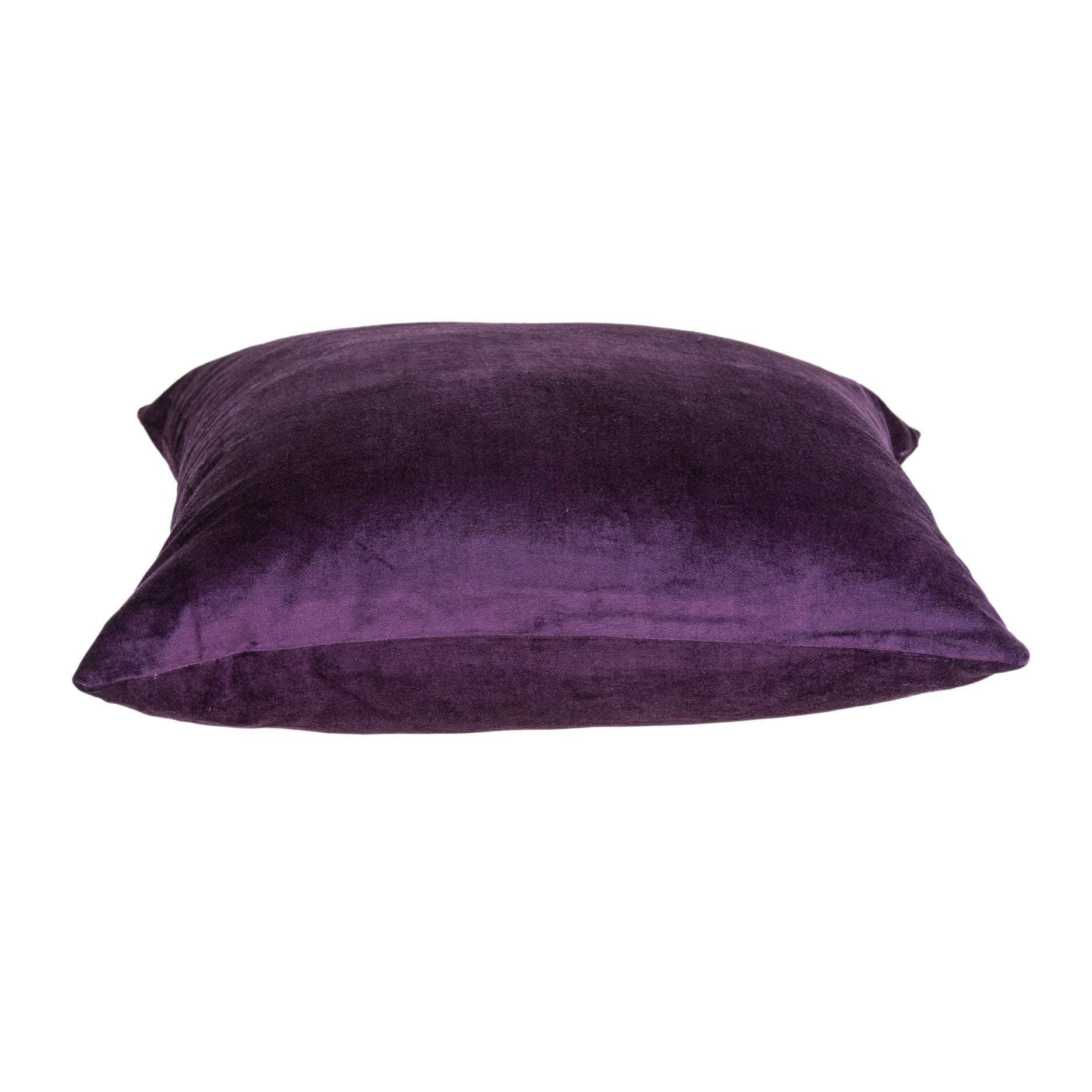 HomeRoots 50% Cotton, 50% Viscose 20' x 7' x 20' Transitional Purple Solid Pillow Cover with Poly Insert
