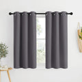 Nicetown Grey Blackout Curtain Panels 48 Inch Long Set Of 2 For Bedroom, Thermal Insulated Grommet Top Light Blocking Draperies