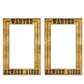 Beistle 2-Piece Western Wanted Photo Booth Selfie Frames, Wild West Cowboy Western Photo Op Props, Saloon Themed Party Supplies,