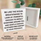 Farmhouse Beach Wooden Box Sign, Be Like The Ocean, Summer Beach Decor For Home Bedroom Bathroom, Inspirational Beach House Ocea