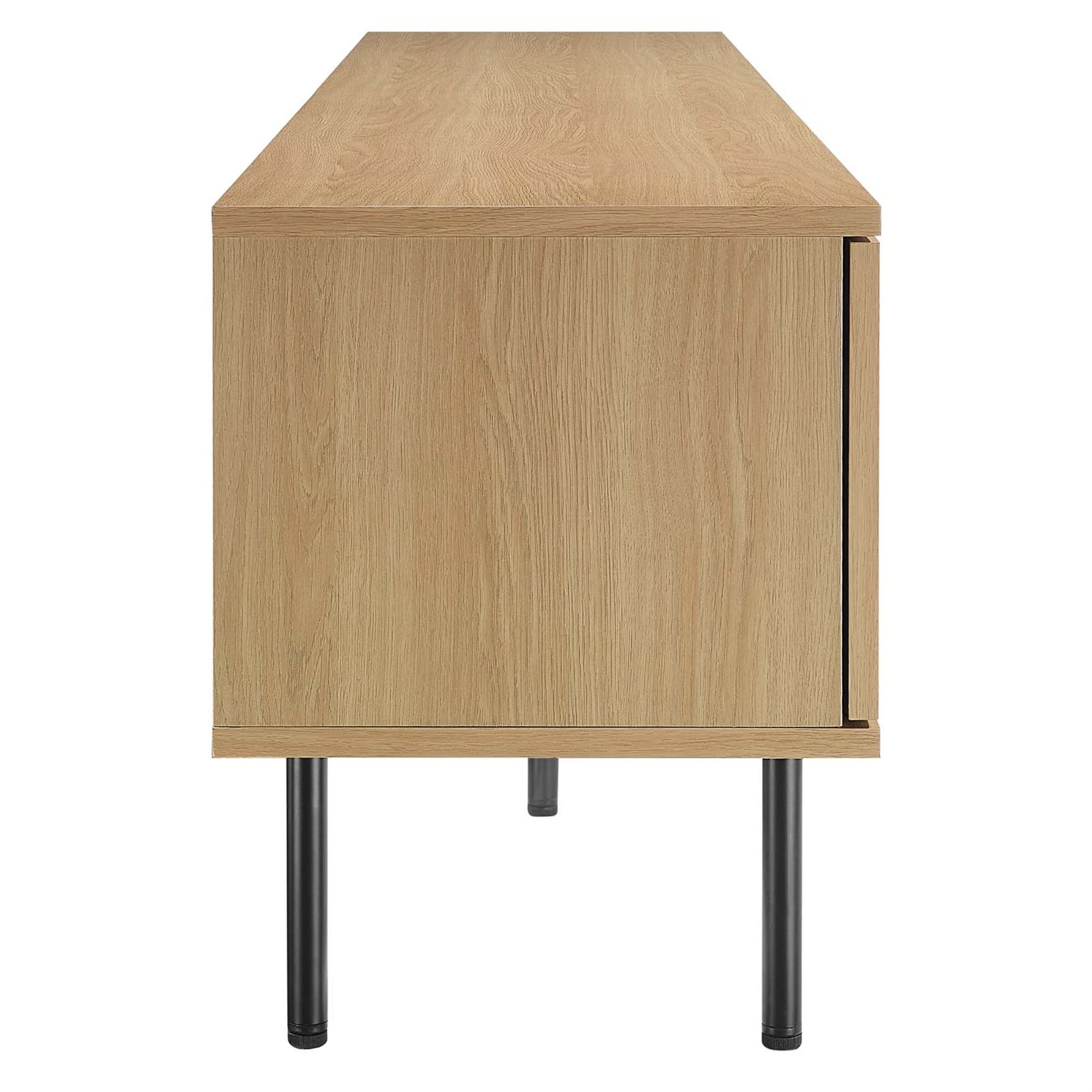 Modway Cambria Rattan and Particleboard TV Stand for TVs up to 70" in Oak