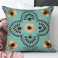 Sajavat Home Shm_S_757 Cotton Floral Embroidery & Bead Stitching Cushion Cover (Pack Of 1) 18X18 Inches / 45X45 Cm Mint Blue