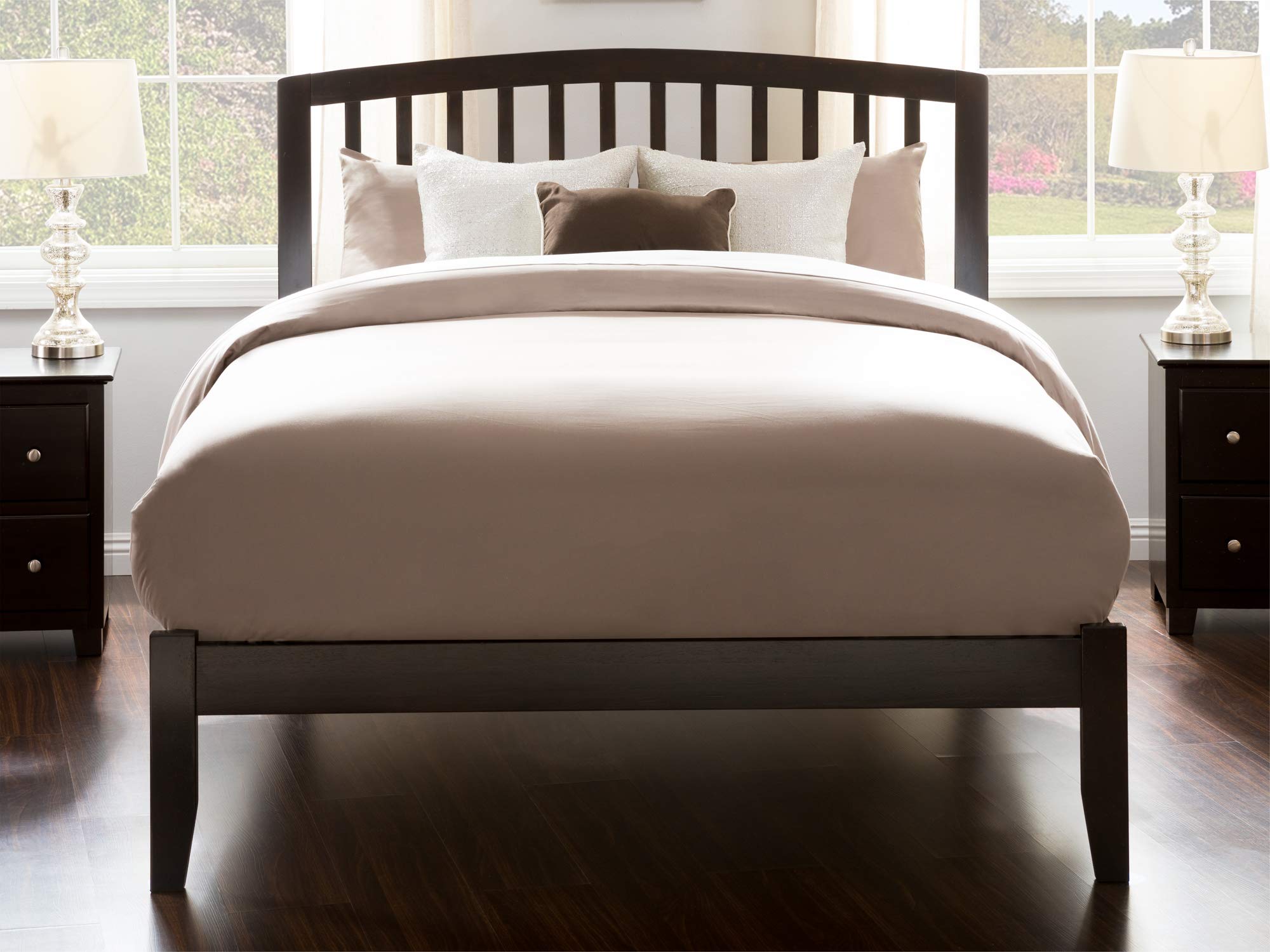 Atlantic Furniture AR8821001 Richmond Platform Bed with Open Foot Board, Twin, in Espresso