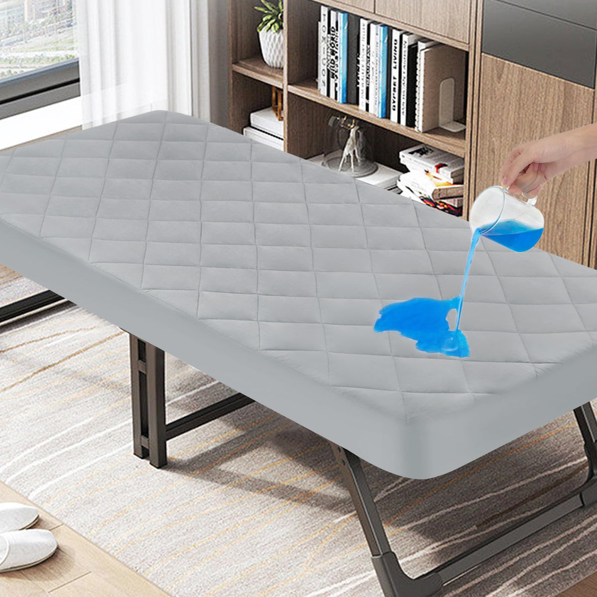 Cot Mattress Pad Waterproof Quilted, Fitted Cot Size Mattress Pads Protector Cover 30' X 75' For Narrow Twin Bunk Bed, Cot Mat