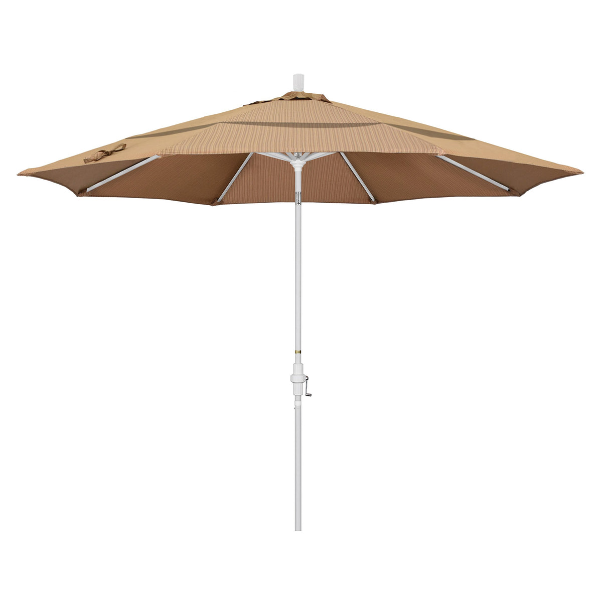 California Umbrella 11' Round Aluminum Market Umbrella, Crank Lift, Collar Tilt