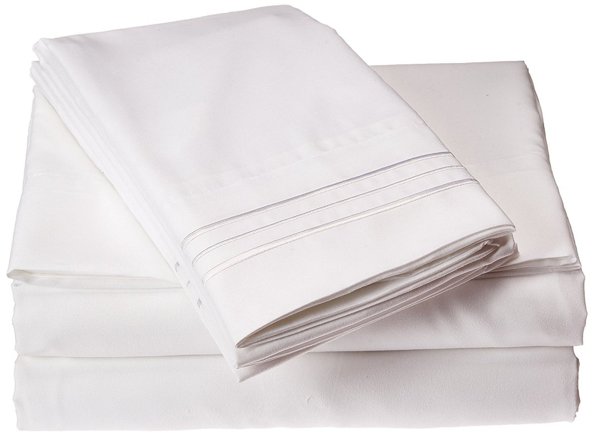 Elegant Comfort Luxury Wrinkle Free & Fade Resistant 1500 Premier Hotel Quality 4-Piece Bed Sheet Set, Deep Pocket, 100%, King S