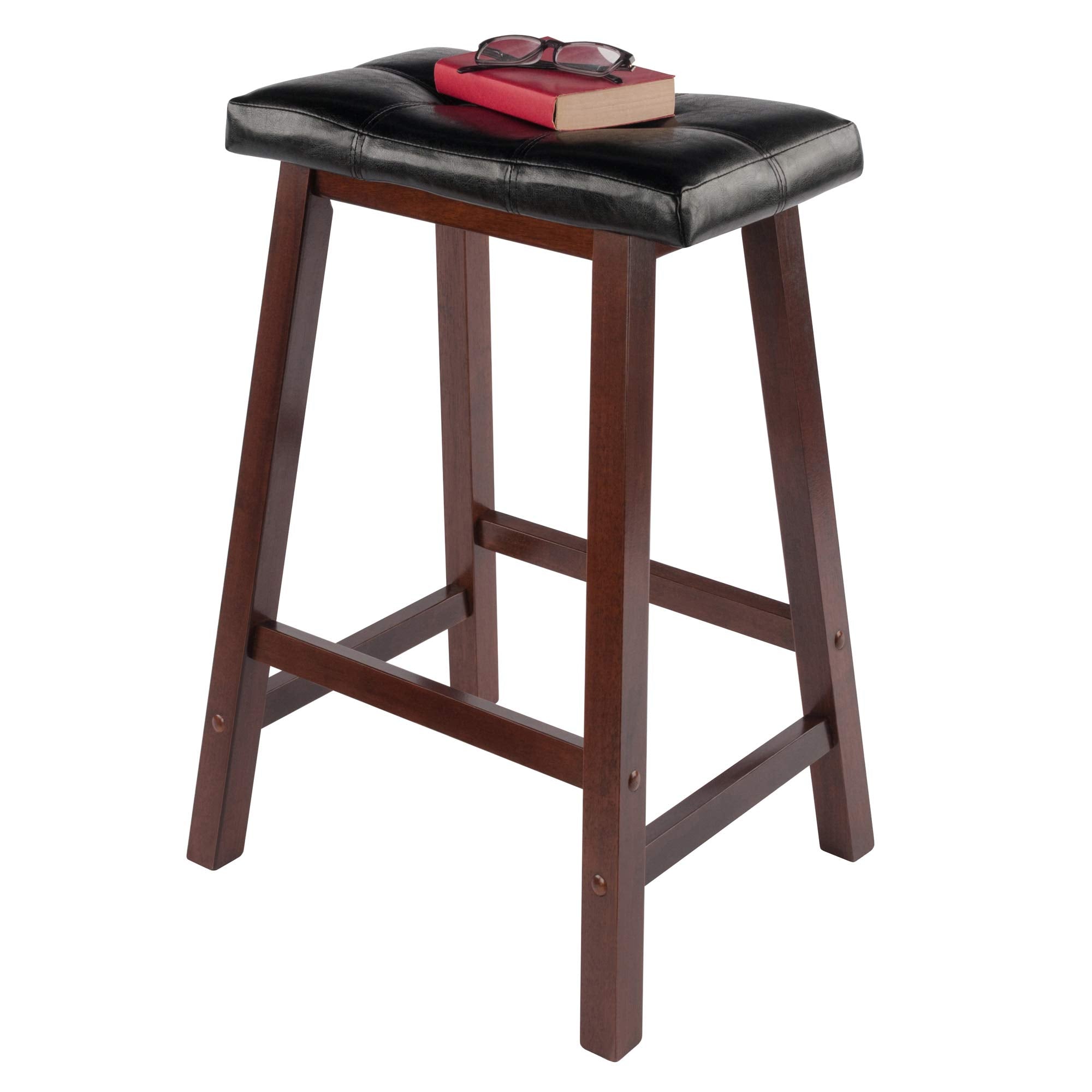 Winsome Mona Stool, 24', Antique Walnut