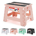 Acstep 9 Inch Folding Step Stool 300 Lb Capacity Non Slip Foot Stool With Handle Plastic Foldable Step Stools For Kids Stepping Stool For Bathroom Black Small Step Stool (1 Pc Pink)