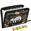 Zzkko Flowers Funny Sloth 13 Pockets Expanding File Folder With Sticky Labels Accordion File Folder Document Organizer Letter Si