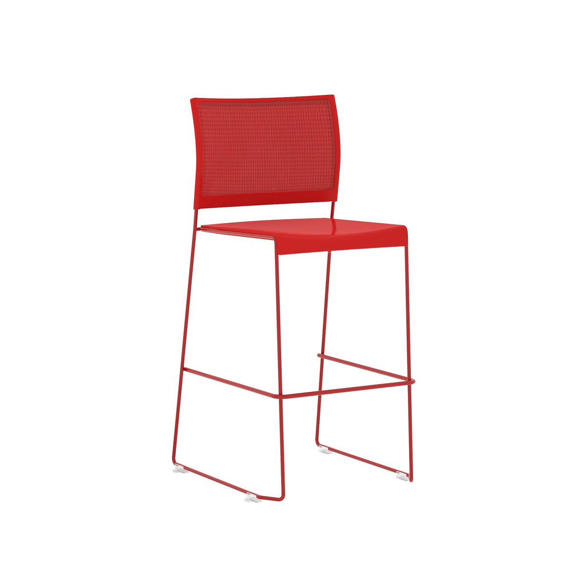 Safco Products 4273RM Currant Bistro-Height Chair, Set of 2, Mesh Back, Plastic Seat, Red Frame Red