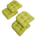 Blazing Needles Outdoor Spun Poly 19-Inch by 19-Inch by 5-Inch All Weather UV Resistant U-Shaped Cushions, Lime, Set of 4
