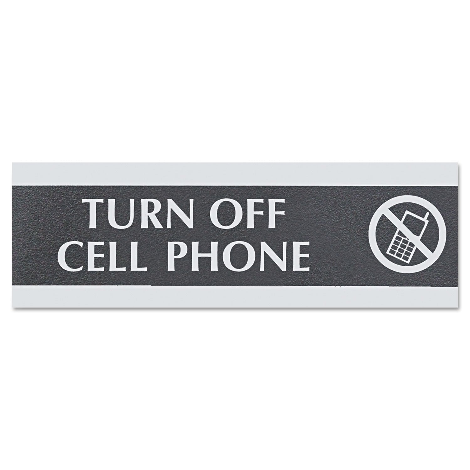 Headline Sign 4759 Century Series Office Sign,Turn Off Cell Phone, 9 X 3