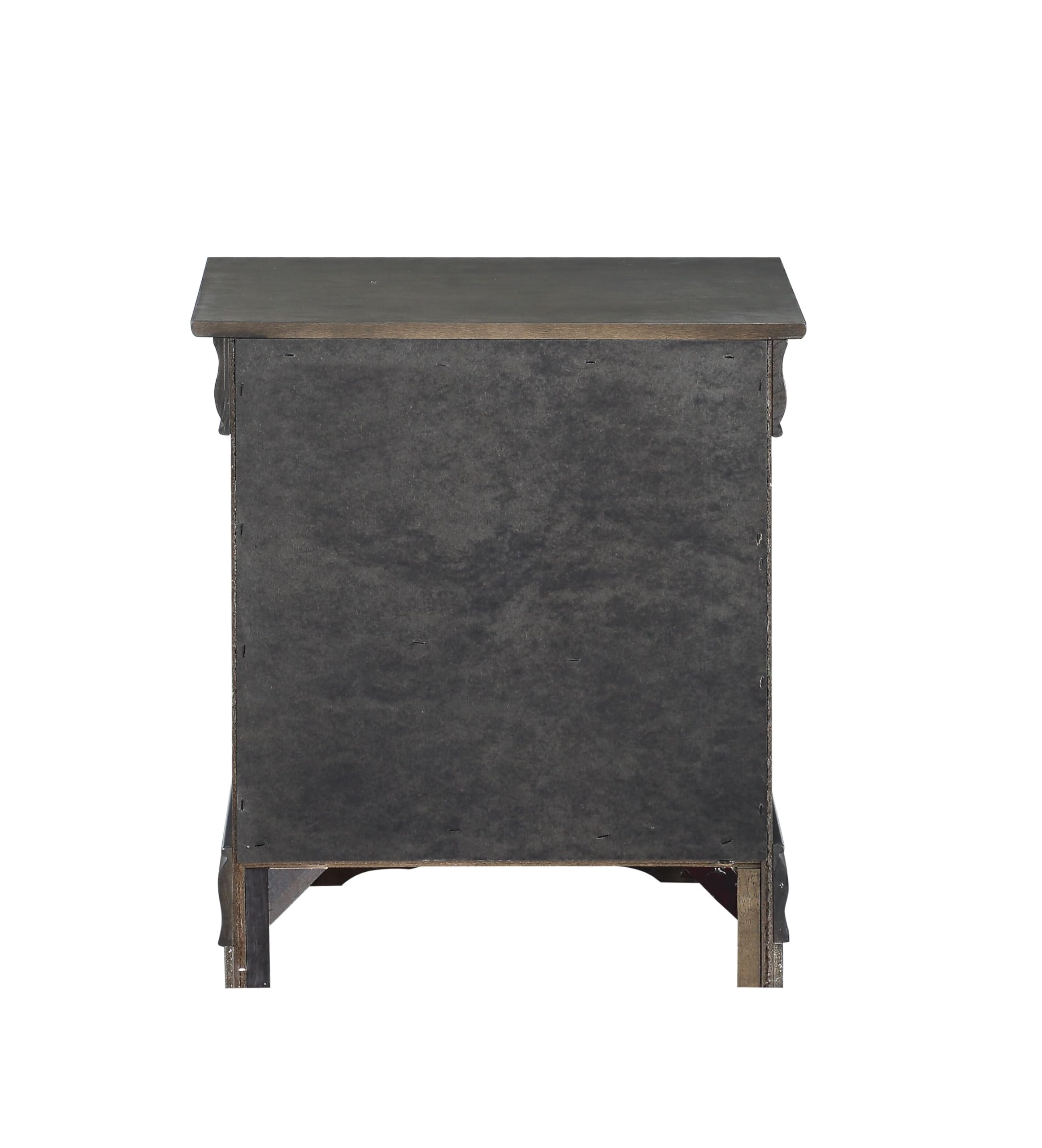 Acme Louis Philippe Nightstand in Dark Gray