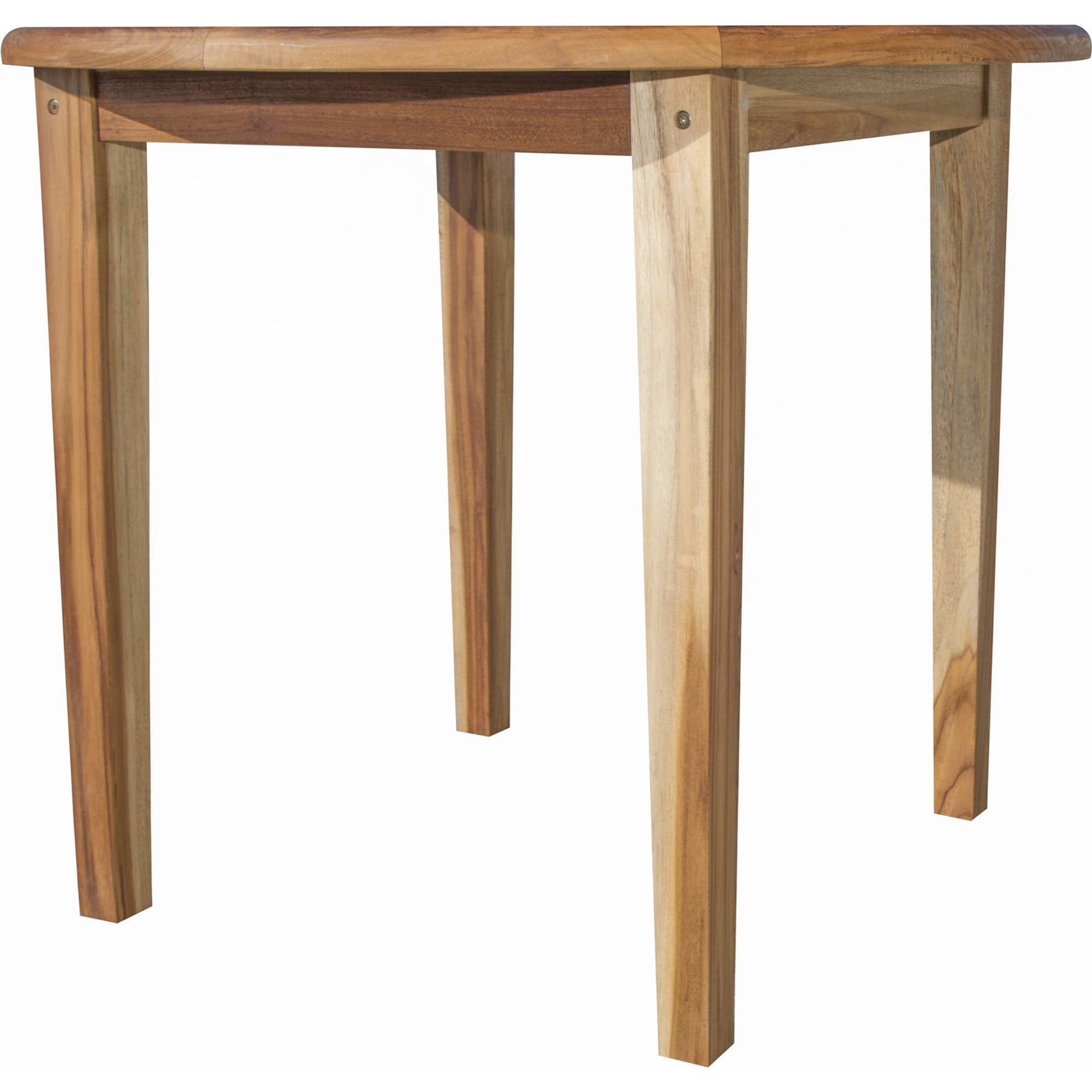 HomeRoots Natural Brown 37' Round Compact Teak Dining Table in Natural Finish