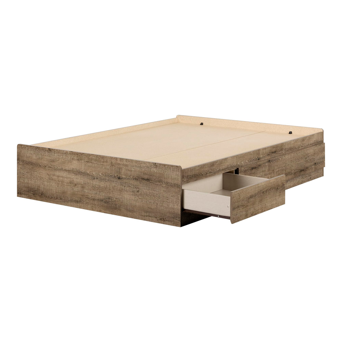 South Shore Arlen Mates Bed With 3 Drawers, Full, Weathered Oak
