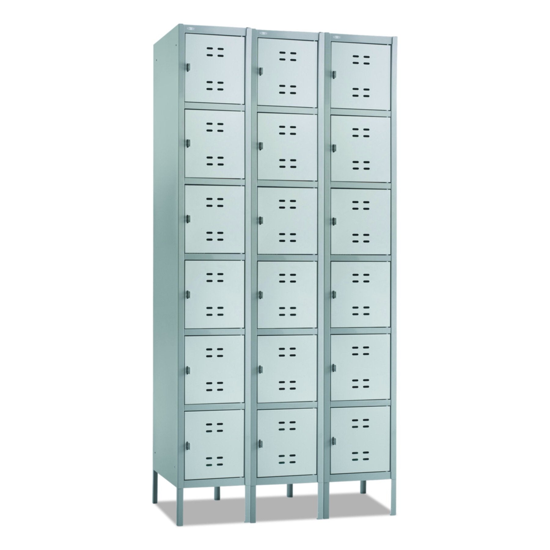 Safco 5527GR ThreeColumn Box Locker, 36w x 18d x 78h, TwoTone Gray