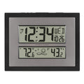 La Crosse Technology 512-85937-INT Atomic Digital Wall Clock with Temperature & Forecast in Gray/Silver