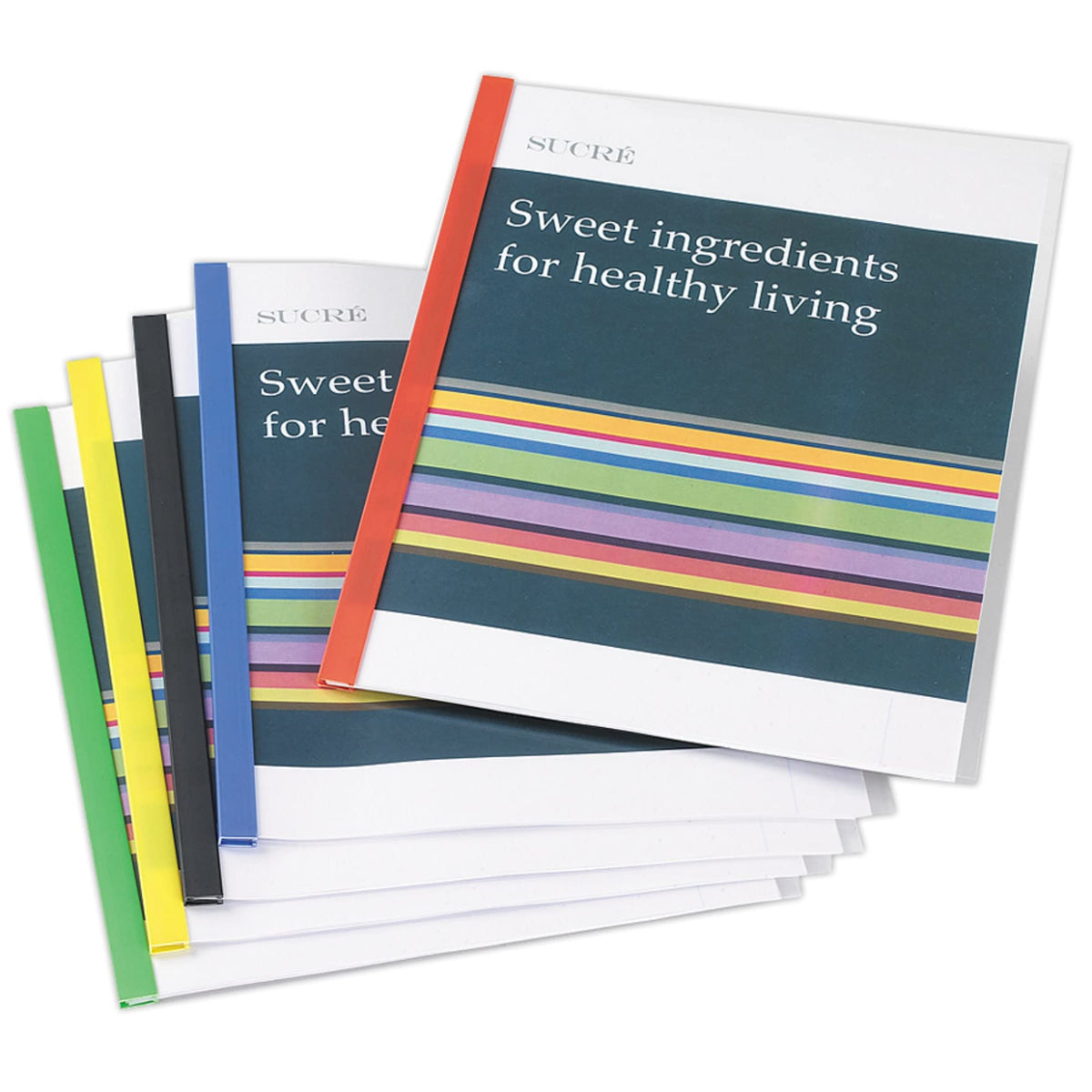 Office Depot Sliding Bar Report Covers, Clear/Assorted, Pack Of 6, 78482