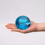 Longwin 80Mm (3.1 Inch) Crystal Diamond Paperweight Jewels Wedding Decorations Centerpieces Home Decor (Light Blue)