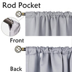 Bgment 40 Inch Length Blackout Curtains For Cafe - 38 X 40 Inch Short Curtains Rod Pocket And Back Tab Thermal Insulated Room Darkening Curtains For Kitchen Bathroom, 2 Window Panels, Light Grey