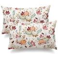 DFXSZ Fall Pillow Covers 12x20 inch Set of 2 Pumpkin Maple Leaf Flower Decorative Autumn Thanksgiving Farmhouse Outdoor Lumbar P