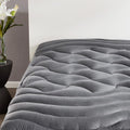 Sleep Zone Cooling Rv Mattress Topper, Premium Zoned Cool Mattress Pad Cover, Padded Mattress Protector Breathable Washable, Deep Pocket 8-21' (Grey, Short Queen)