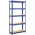 Topeakmart 5-Tier Utility Shelves, Metal Adjustable garage Shelves Storage Racks Heavy Duty Shed Shelving Unit- Blue, 355 x 12 x