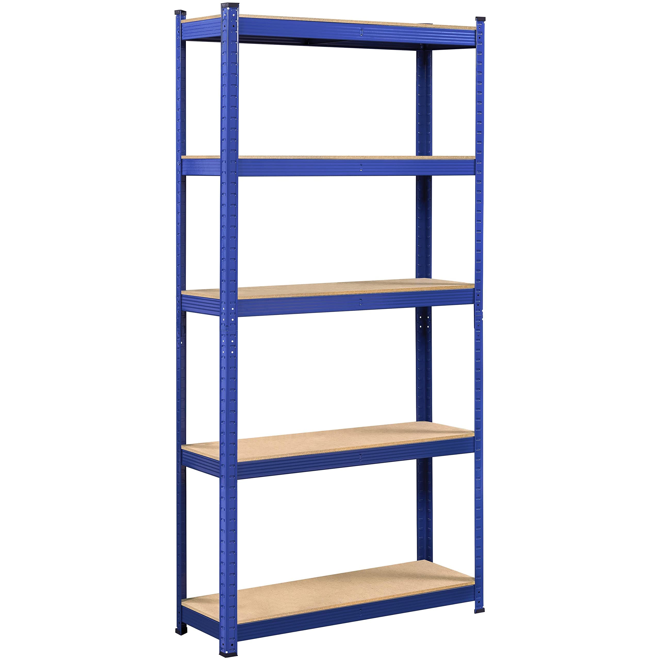 Topeakmart 5-Tier Utility Shelves, Metal Adjustable garage Shelves Storage Racks Heavy Duty Shed Shelving Unit- Blue, 355 x 12 x
