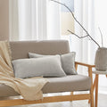 Simple&Opulence 100% Linen Lumbar Pillow Cover 12 X 20 Inches Set Of 2 Rectangular Decorative Throw Cushion Cover For Couch Sofa Bed Living Room Office Soft Breathable Farmhouse - Light Grey