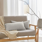 Simple&Opulence 100% Linen Lumbar Pillow Cover 12 X 20 Inches Set Of 2 Rectangular Decorative Throw Cushion Cover For Couch Sofa Bed Living Room Office Soft Breathable Farmhouse - Light Grey