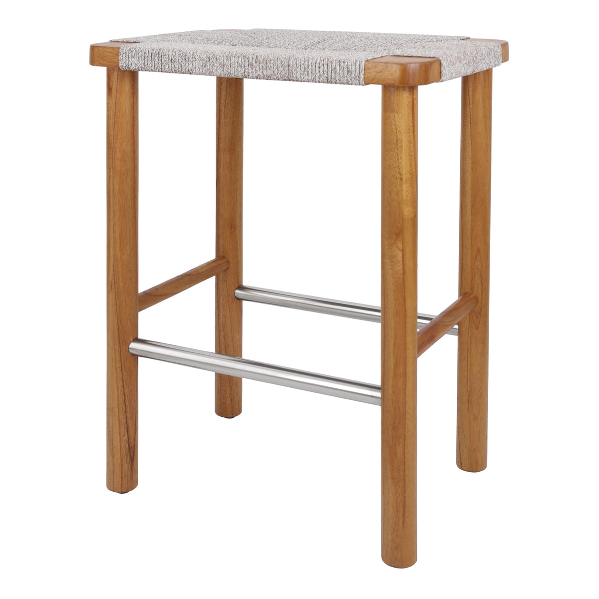 New Pacific Direct Elio Wood Counter Stool w/Rope