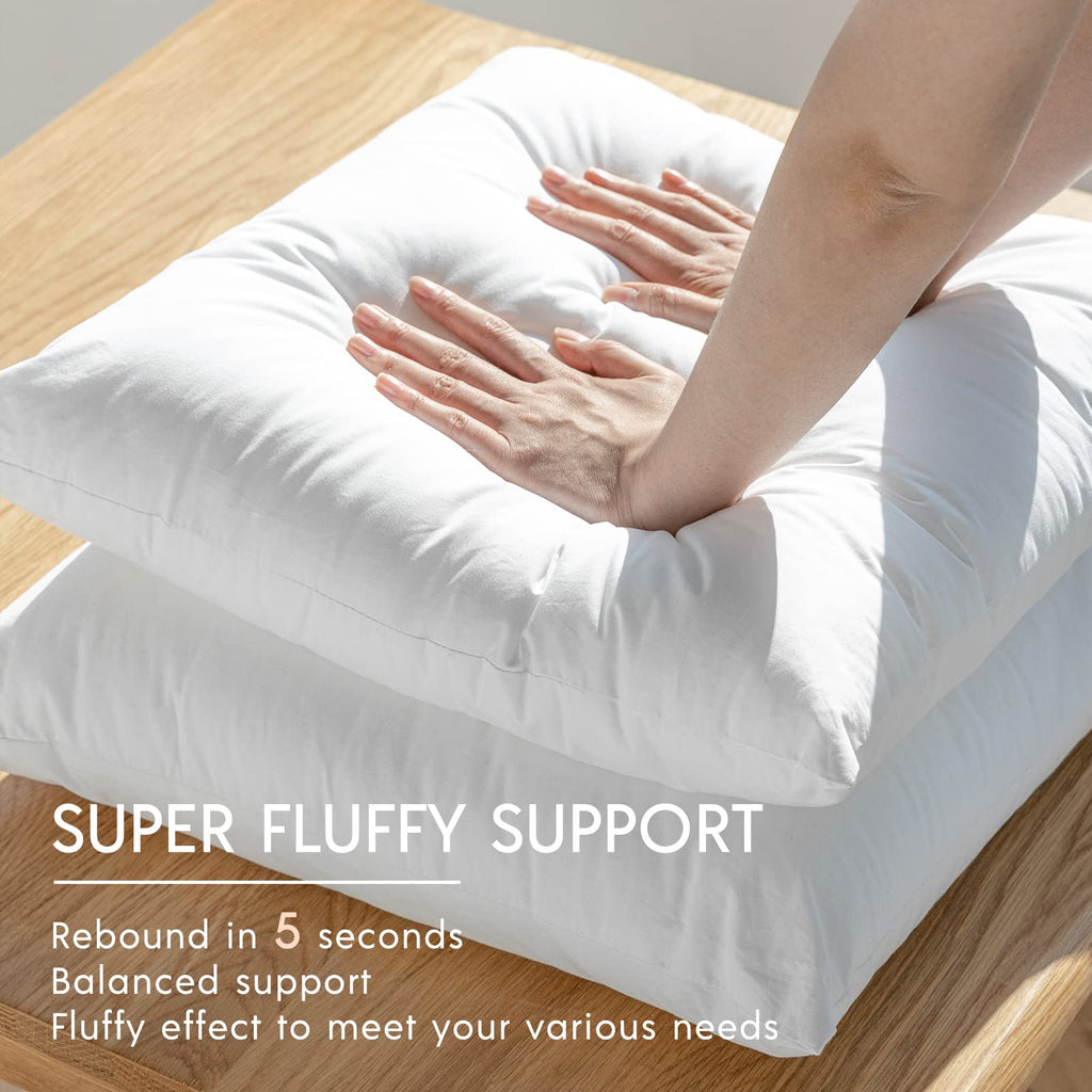 Phantoscope Pillow Inserts, 100% Virgin Fiber Hypoallergenic Polyester Throw Pillow Inserts, Square Pillows For Couch, Sofa, Bed, 12X20 Inch (Pack Of 2)