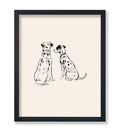 Poster Master Vintage Two Dalmatians Poster - Retro Dog Print - Line Drawing Art - Dalmatian Art - Sketch Art - Puppy Art - Farm