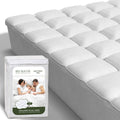 Beckham Hotel Collection Queen Size Hybrid Mattress Protector & Pad - Extra Padded, Thick, Plush, & Fitted Mattress Topper For B