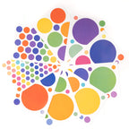 Papakit Round Polka Dot Confetti Wall Decal Baby Nursery Child Kid Boy Girl Bedroom Home Decor (Bright And Bold Rainbow, Assorte