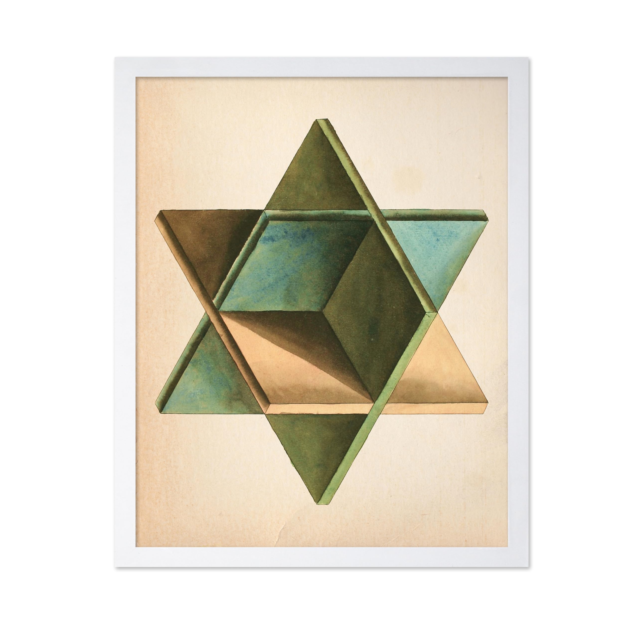 Poster Master Vintage Geometrical Poster - Retro Minimalist Print - Gift for Artist, Friend - Hexagram Mandala, Shapes, Abstract