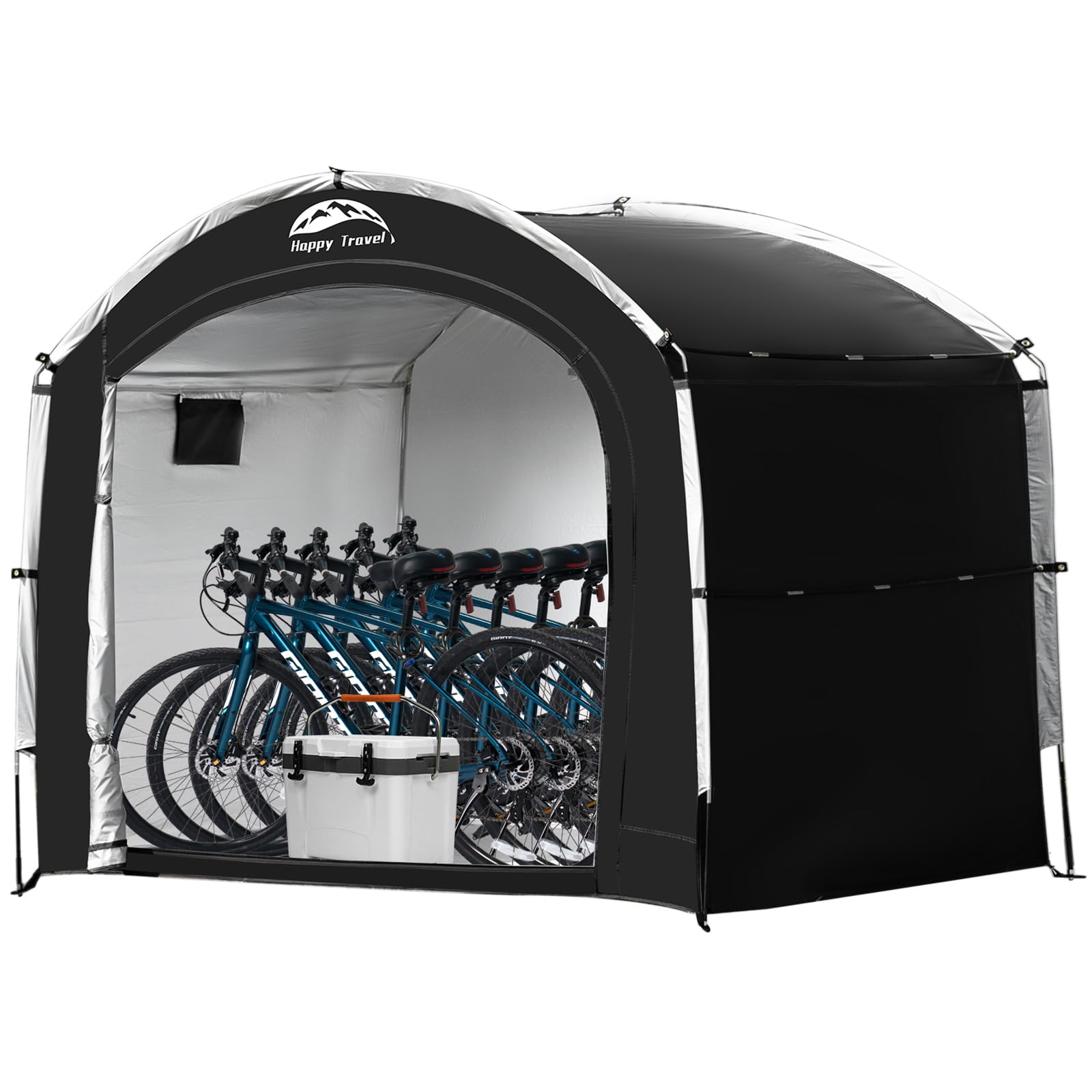 Happy Travel Bike Storage Shed Tent,Outdoor Portable Bicycle Storage Sheds With 210D Oxford Fabric Pu4000 Waterproof For 2/3/4/6